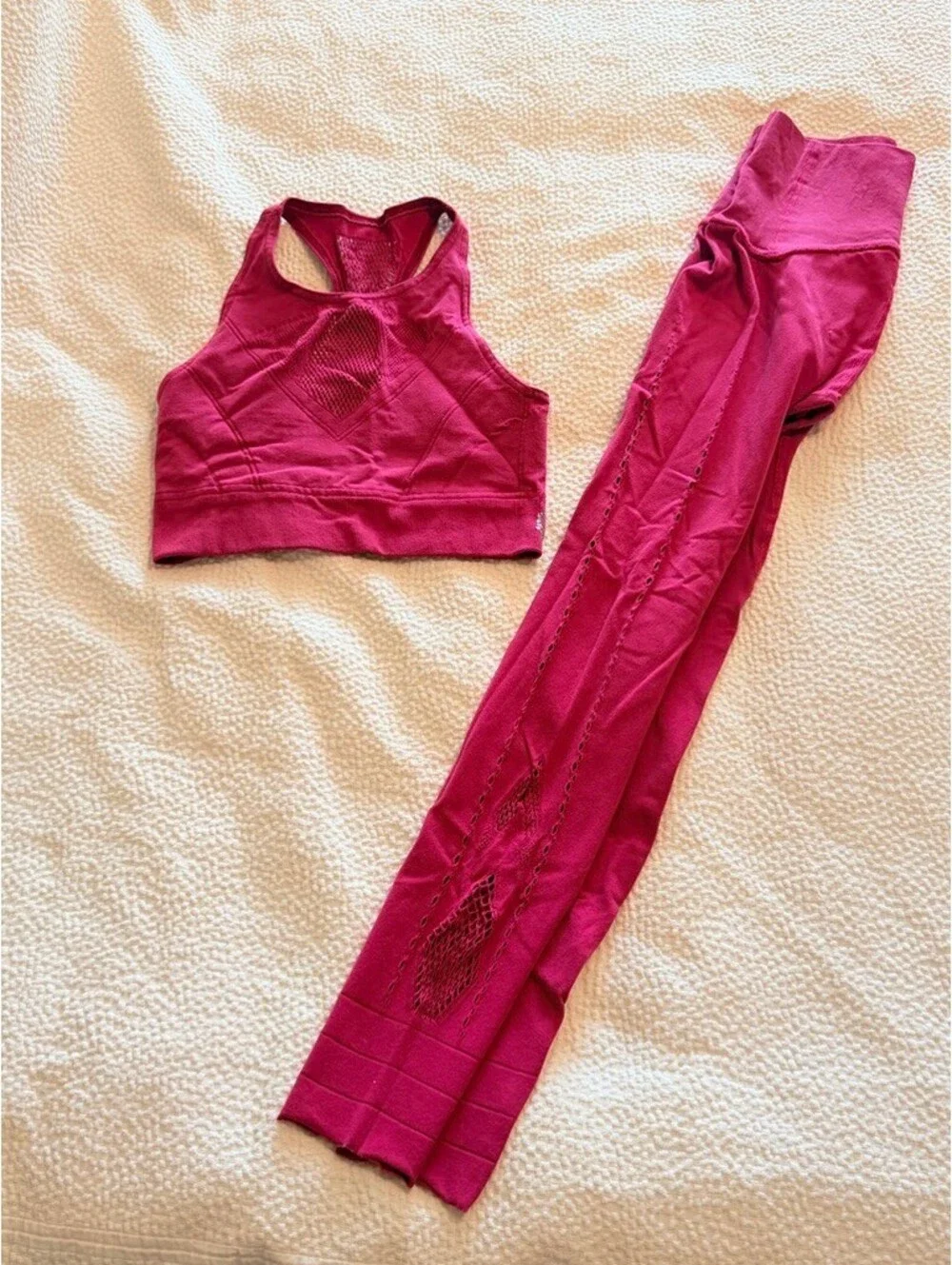 Free People “Running Through My Mind” 2-Piece Activewear Set – Berry Pink #453